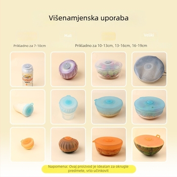 Silikonski poklopac za posude za kućne ljubimce, hranjivo siguran, prenosan, otporan na prašinu i očuvanje svježine, set od četiri veličine