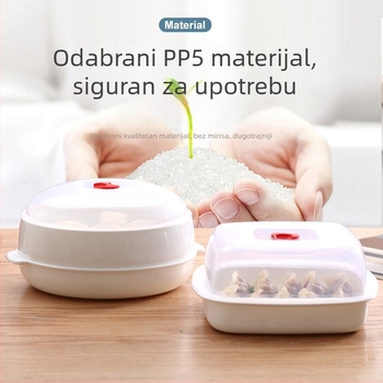 Prozirna posuda za parenje za mikrovalnu s poklopcem, kvalitete hrane, za zagrijavanje peciva i povrća