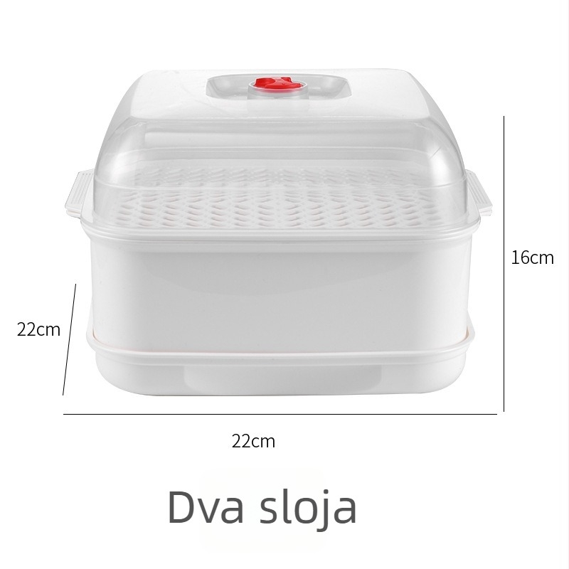 Prozirna posuda za parenje za mikrovalnu s poklopcem, kvalitete hrane, za zagrijavanje peciva i povrća