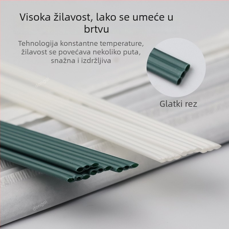 PLA biološki razgradiva slamka za čaj s tri otvora, ekološki prihvatljiva jednokratna plastična slamka, otporna na visoke temperature, oštar vrh, individualno pakirana