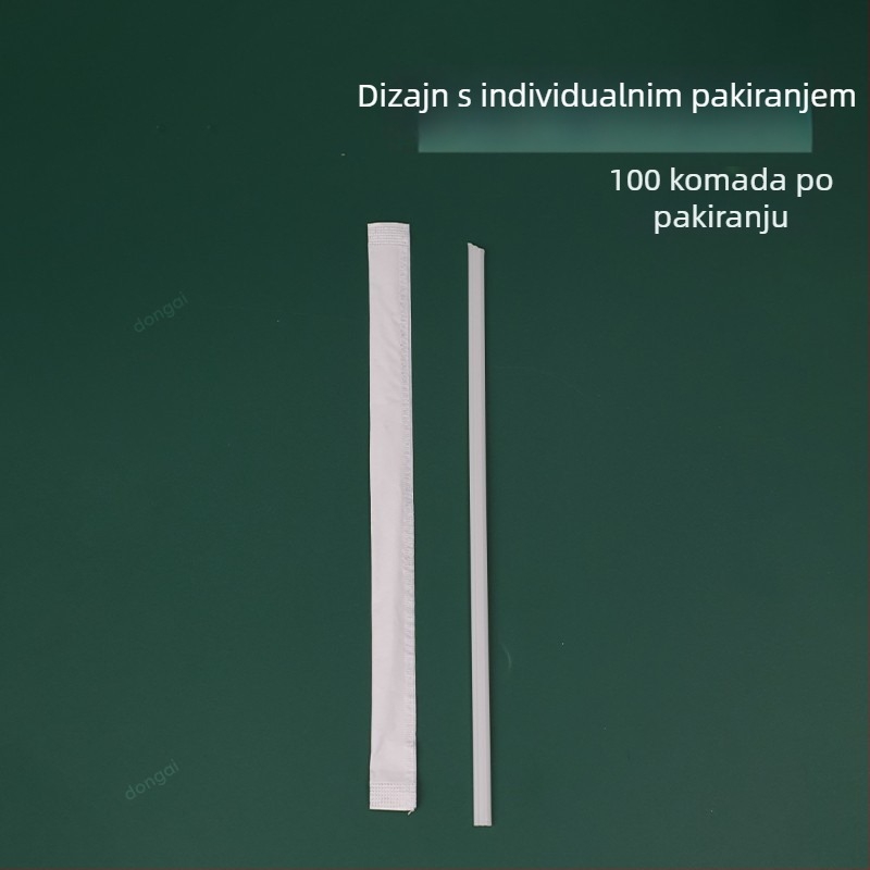 PLA biološki razgradiva slamka za čaj s tri otvora, ekološki prihvatljiva jednokratna plastična slamka, otporna na visoke temperature, oštar vrh, individualno pakirana