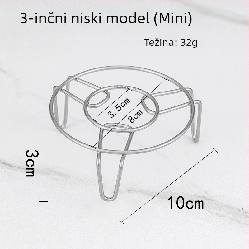 Titanijska para rešetka, ojačana i deblja, odjeljiva voda, za kućnu upotrebu, s visokim i niskim nogama, toplinska izolacijska podloška, za kuhanje na paru ribe i povrća, 3 inča / 4 inča
