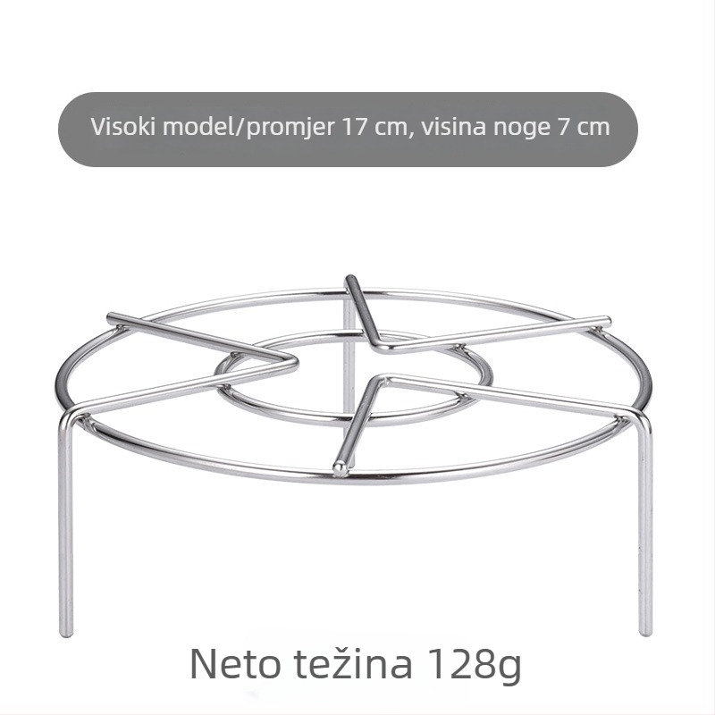 Rešetka za paru od nehrđajućeg čelika 304 za kućnu upotrebu, visoke noge, pogodna za riž-kuhalo i lonac pod pritiskom, višenamjenska mreža za paru