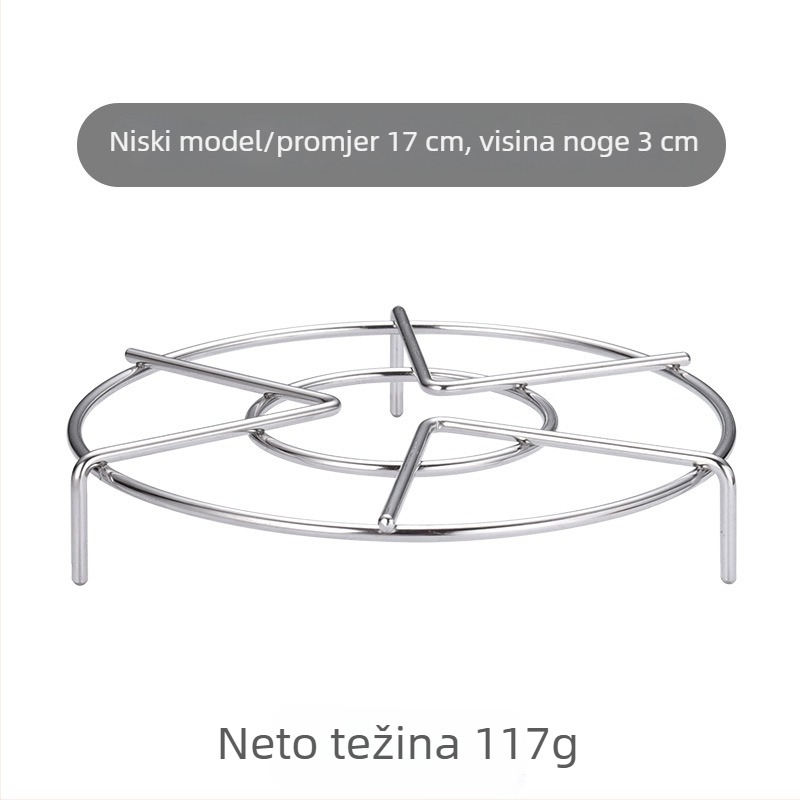 Rešetka za paru od nehrđajućeg čelika 304 za kućnu upotrebu, visoke noge, pogodna za riž-kuhalo i lonac pod pritiskom, višenamjenska mreža za paru