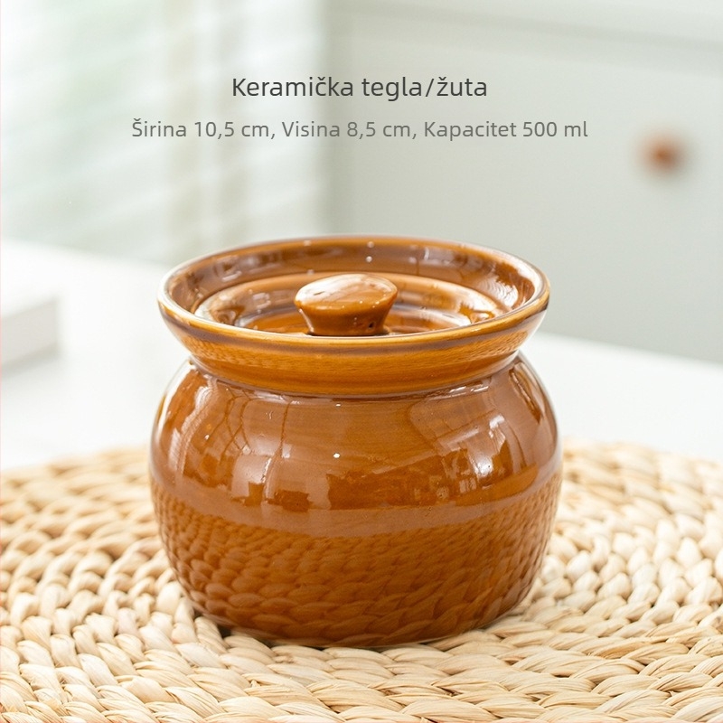 Keramična posuda za juhu s poklopcem, kuhanje na vodnom kupelju, kineski stil, pojedinačna porcija