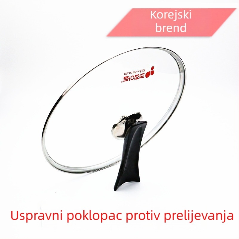 Kitchen-Art stakleni poklopac za lonac, vertikalni, protiv preljeva, proziran, Maifan kamen, 28/30/32/34 cm
