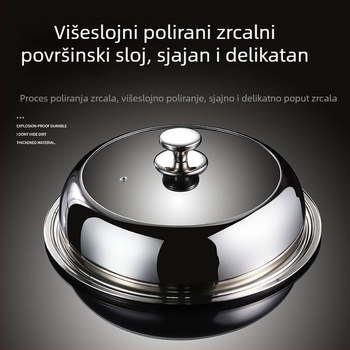 Visoki nehrđajući čelični poklopac s prozirnim staklom za wok, parnu posudu i lijevano željezo – univerzalni poklopac