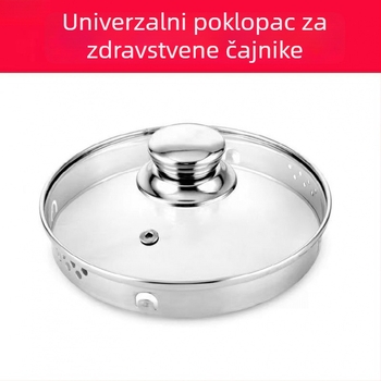 Poklopac za zdravu čajnik, kaljeno staklo, filtrirajući poklopac, poklopac za održavanje temperature, univerzalni poklopac čajnika