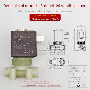 Aksesoar za espresso aparat: 230V elektromagnetski ventil za upravljanje visokom temperaturom pare