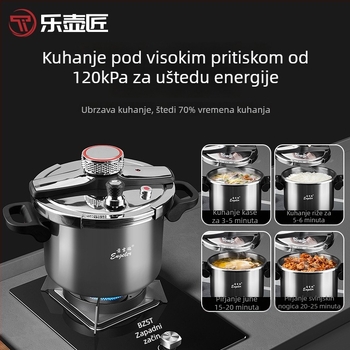 Nova posuda za kuhanje pod pritiskom od čistog titana, antibakterijska, otporna na eksplozije, za kućnu upotrebu, universalno kompatibilna s plinskim i indukcijskim pločama, s debelim dnom, kompaktna