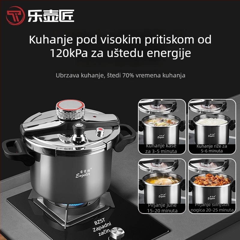 Nova posuda za kuhanje pod pritiskom od čistog titana, antibakterijska, otporna na eksplozije, za kućnu upotrebu, universalno kompatibilna s plinskim i indukcijskim pločama, s debelim dnom, kompaktna