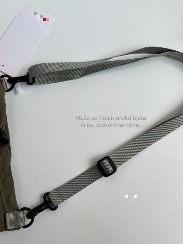 Mini bucket crossbody torba od najlona, zatvaranje na šnuricu, jednostavan ležerni stil