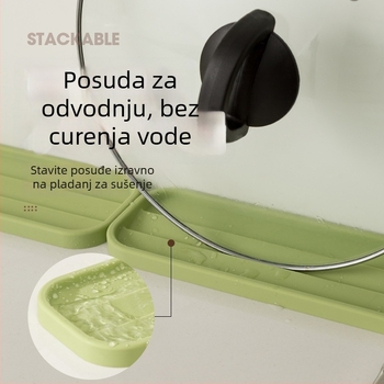 Silikonska podloga za pohranu kuhinjskih poklopaca – protuklizna, toplinski izolirana podloga za radnu površinu, poklopce i daske za rezanje te odvodnju
