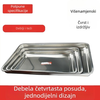 Chuangfa Nehrđajući čelični kvadratni tanjur za parenje, debeli, 24 cm