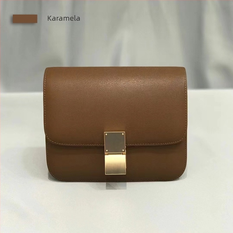 Torba od prave kože s ručno brušenom teksturom, kutijastog oblika, mala kvadratna torba za rame ili crossbody, ženska torba, proljeće-ljeto 2023