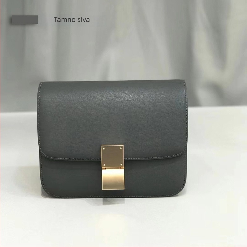 Torba od prave kože s ručno brušenom teksturom, kutijastog oblika, mala kvadratna torba za rame ili crossbody, ženska torba, proljeće-ljeto 2023