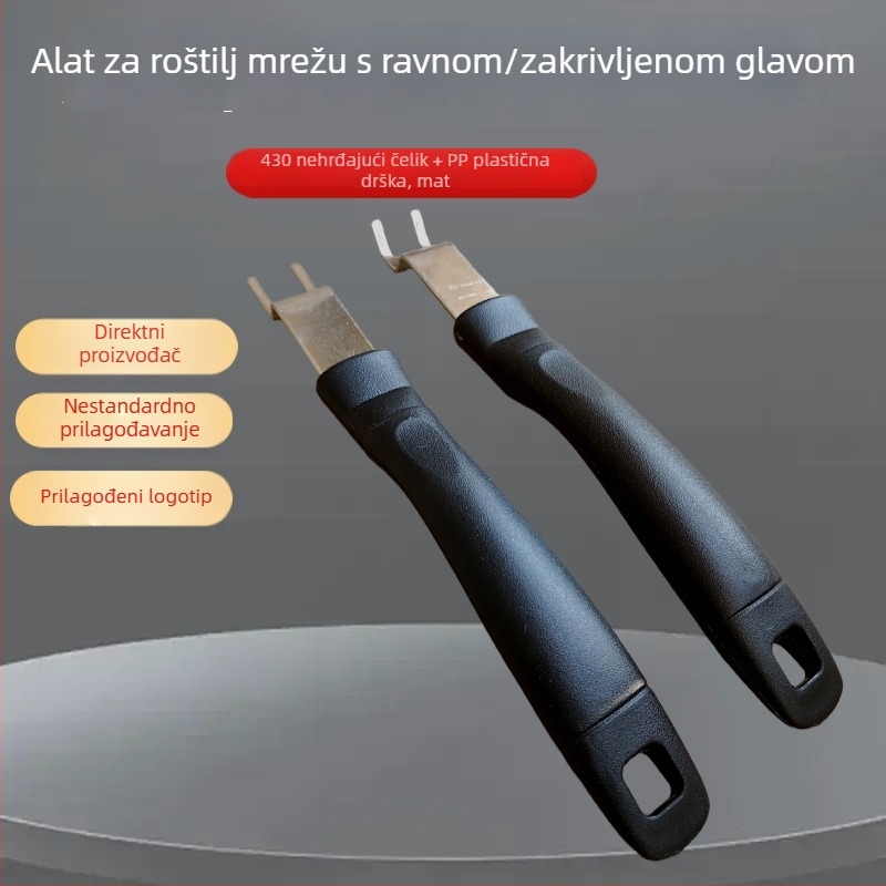 Nerđajući čelik, alat za roštilj s ručkom od 22 cm, podizač mreže i hvatač za rešetku, korejski stil