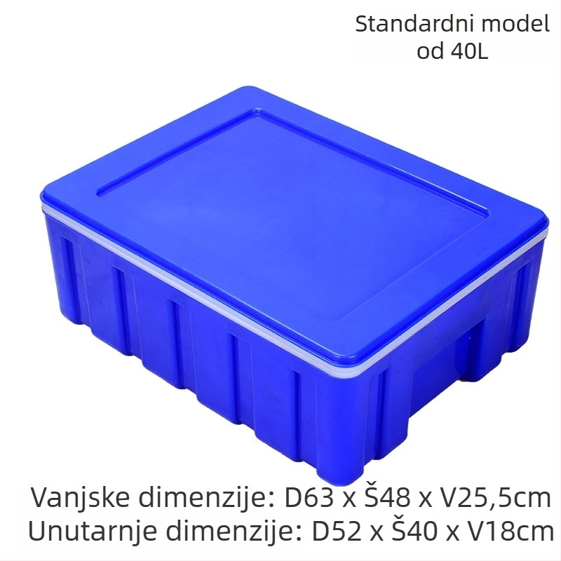 Velika 6L izolirana kutija za hranu – plastična, održava toplinu/hladnoću, za ulične štandove i dostavu hrane, prikladna za parene peciva i rižu.