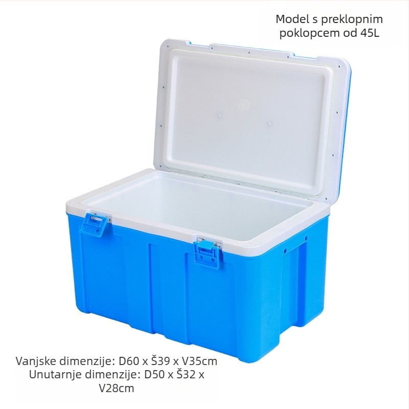 Velika 6L izolirana kutija za hranu – plastična, održava toplinu/hladnoću, za ulične štandove i dostavu hrane, prikladna za parene peciva i rižu.