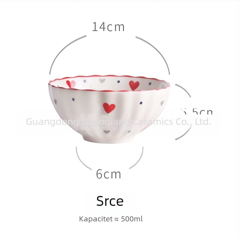Porcelanska zdjela za jelo s motivom jagode, vintage seoskog stila, kreativan i sladak dizajn, velik kapacitet