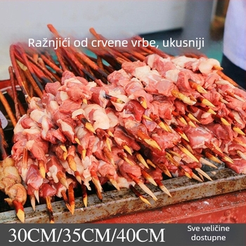 Ekološki ražnjići za roštilj od crvene vrbe, za kampiranje i večeru, vrhunski