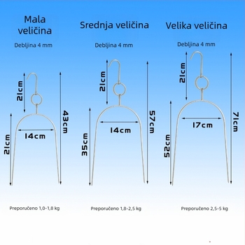 Nehrđajući čelična vilica za roštilj za patku i goluba, dvodijelna i trodijelna vilica, U-oblik vilice s 4 mm kukom