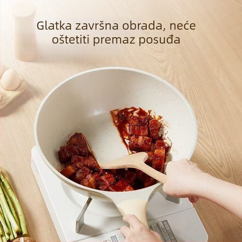 Drvena špatula s dugim držkom za neprijanjajuće posuđe, otporna na visokeTemperature