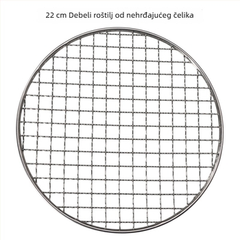 Kružna mreža od nehrđajućeg čelika za roštilj, promjer 20/22 cm, debela mreža, za ugljen i drvo, mreža za kuhanje čaja
