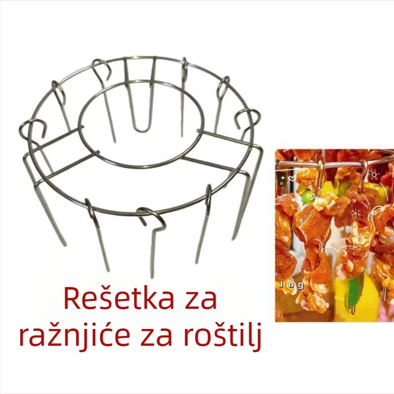Nerđajući čelik vertikalni kružni roštilj za kućnu upotrebu, 24 ražnjića po seriji, za vanjsko roštiljanje