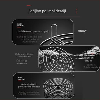 304 nehrđajući čelik: parovska mreža za kuhanje povrća i unutarnji parni kuhalo za električni lonac za rižu