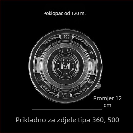 Debljane jednorazovne kružne posude za dostavu hrane i juhe s rezancima, plastične, set različitih veličina