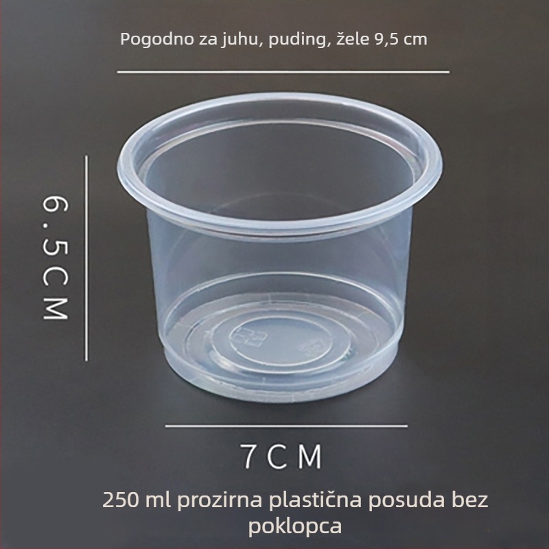 Debljane jednorazovne kružne posude za dostavu hrane i juhe s rezancima, plastične, set različitih veličina