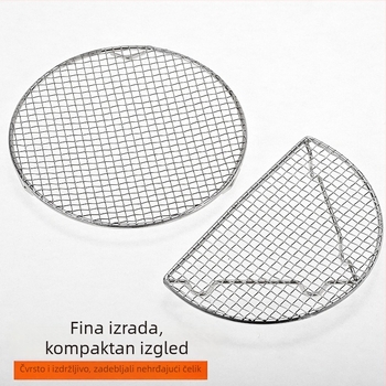 Nehrđajući čelični okrugli roštilj s nogicama, za roštiljanje i štednjak na ugljen, dodatak za čaj