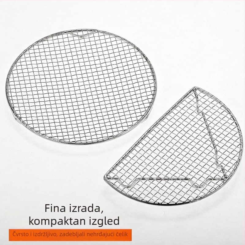 Nehrđajući čelični okrugli roštilj s nogicama, za roštiljanje i štednjak na ugljen, dodatak za čaj
