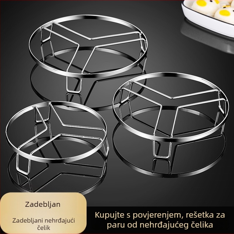 Nerđajući čelični stalak za parenje za wok, lonac za rižu i lonac pod pritiskom — mala visoka posuda za parenje