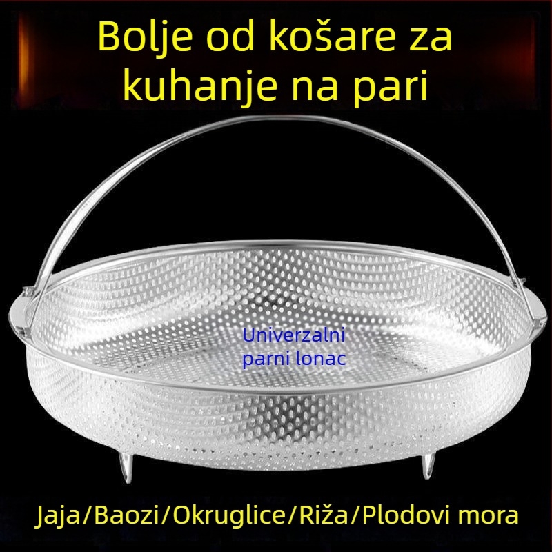 316 prehrambeno-razredni nehrđajući čelik, parni stalak, univerzalni okrugli parni koš i pladanj za kućnu uporabu, odvodni koš za kuhanje lepkog riža