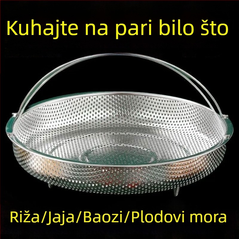 316 prehrambeno-razredni nehrđajući čelik, parni stalak, univerzalni okrugli parni koš i pladanj za kućnu uporabu, odvodni koš za kuhanje lepkog riža
