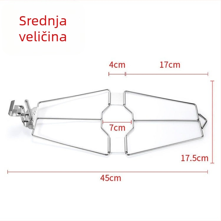 Ekstra veliki klips za pečenu patku od nehrđajućeg čelika s vijcima za roštilj