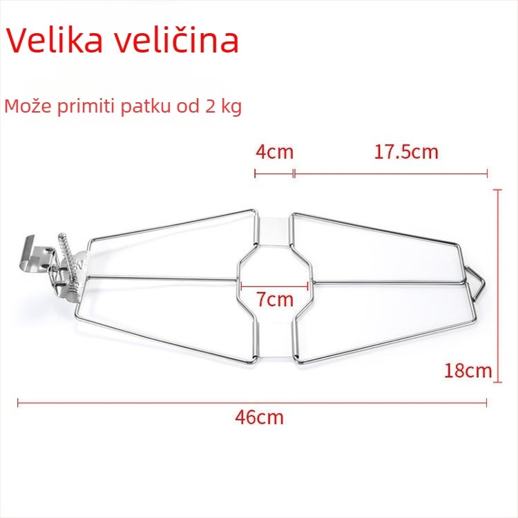 Ekstra veliki klips za pečenu patku od nehrđajućeg čelika s vijcima za roštilj