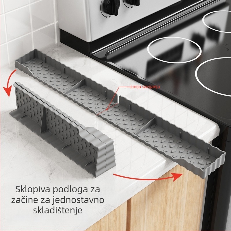 Silikonska podloga za štednjak i stalak za začine, kuhinjski organizator s magnetskim držačem za pećnicu