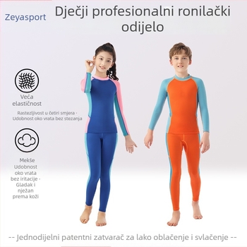 Dječji dvodijelni neoprenski wetsuit za vodene sportove: surfanje, plivanje, vožnja brodom, ronjenje s maskom, toplinska zaštita i zaštita od sunca