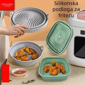 Silicijska podloga za fritezu na zrak i pleh za pečenje – višekratno upotrebljiva, otporna na visoke temperature, neobičnog oblika