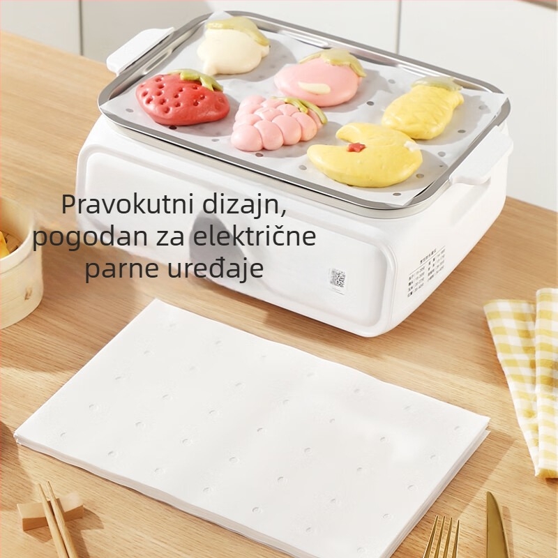 Hartija za paru za kućnu upotrebu, kvadratni lineri s premazom silikonskog ulja za peciva i pareni kruh