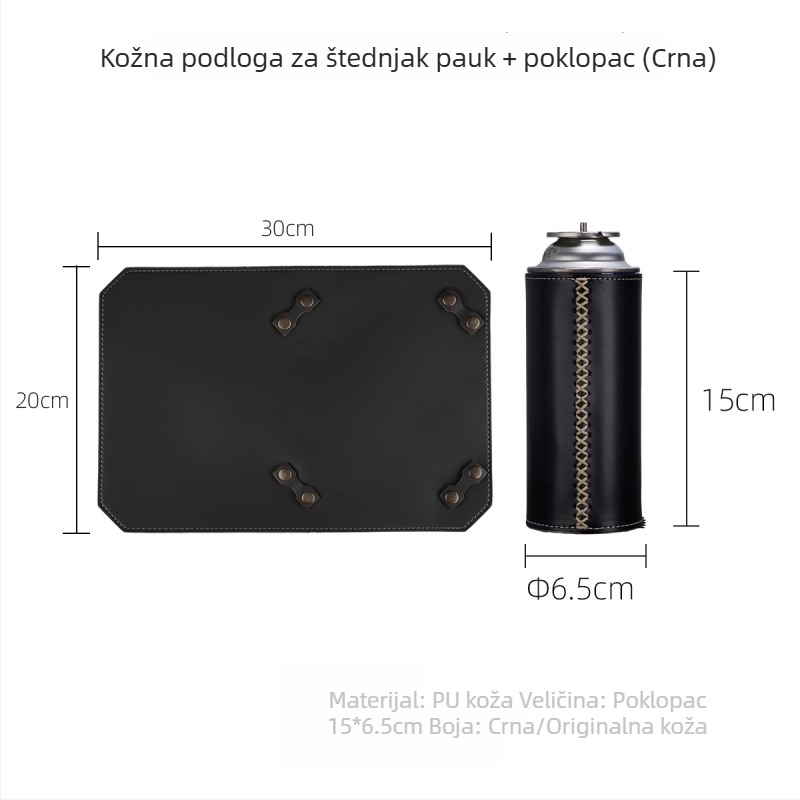 Set kožnih jastučića za učvršćivanje plinske boce na kompaktnu kamp-kuhinju