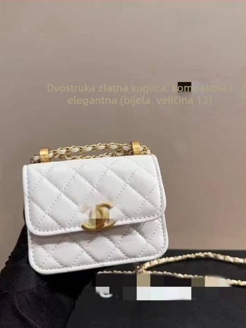 Nothing mini kvilitirana lančana torbica za žene, kožna mala kvadratna torba s podlogom od ovčje kože
