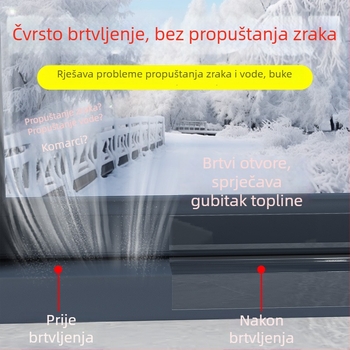 Traka za brtvljenje prozora, pojačana izolacija, zatvaranje praznina između vrata i prozora, otporna na vjetar, s ljepilom stražnje strane visoke viskoznosti