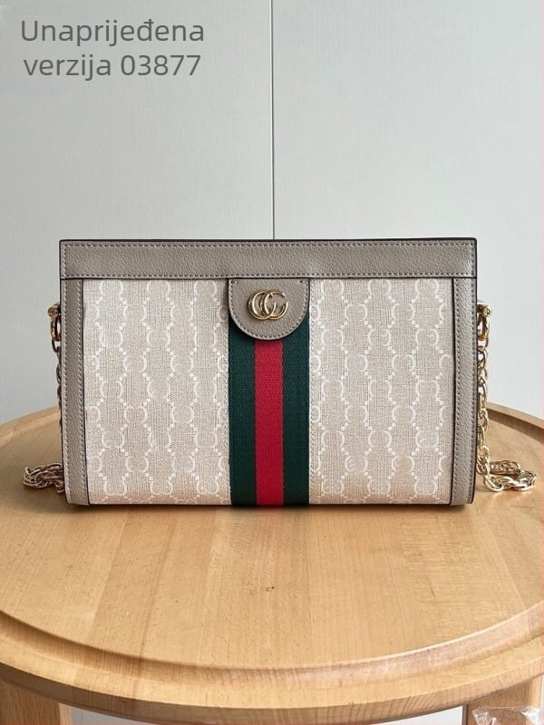 Ženska kožna torbica s lancem i logom, quilt dizajn, crossbody torba
