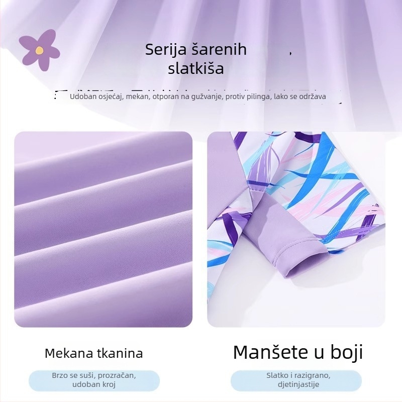 Youyou dječji kupaći za djevojčice, jednodijelni s suknjicom, brzo se suši, UV zaštita