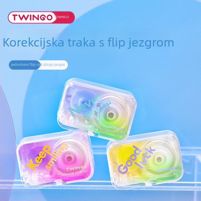Tiangao B1203 Mini Okretna Ispravljačka Traka, S Gradijentom Boja, Kompaktna Prozirna Ispravljačka Traka Za Učenike