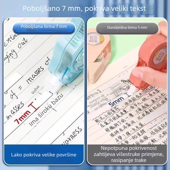 Deli 7 mm korekcijska traka, tiho radi, za učenike, velik kapacitet, glatko ispravljanje